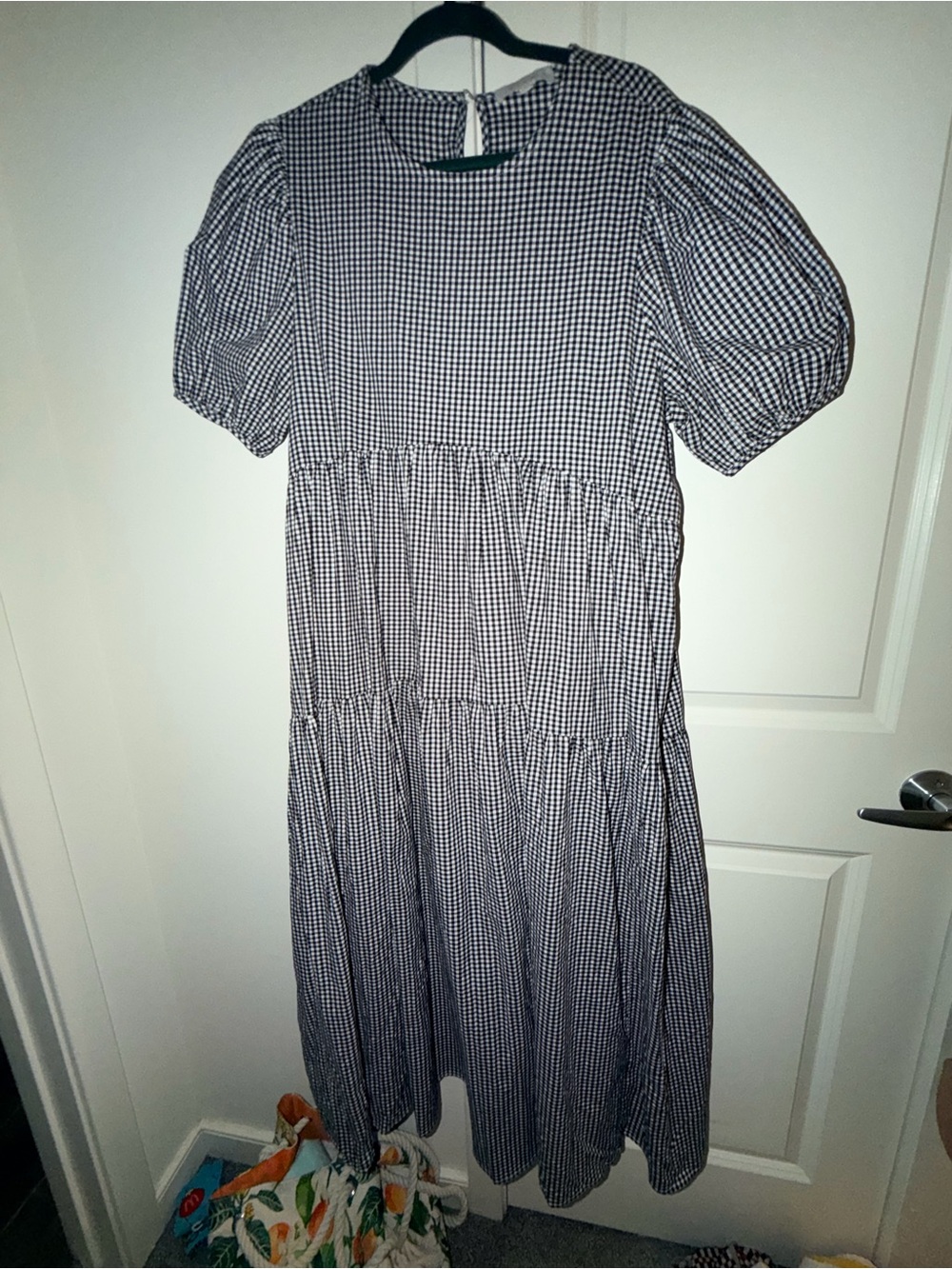Anthropologie Eri + Ali Evaline Gingham Puff Sleeve Maxi Dress large NWT Boho - Picture 5 of 6